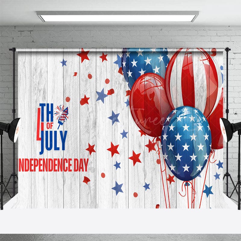 Aperturee - Aperturee Celebrating Independence Day Balloon Wood Backdrop
