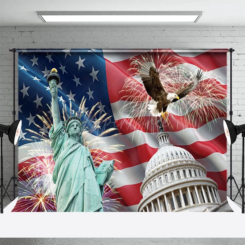 Aperturee - Aperturee Celebrating Independence Day Eagle Photo Backdrop