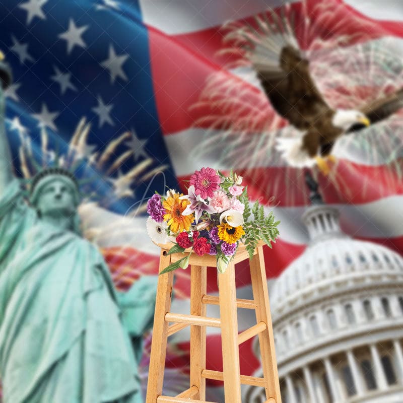 Aperturee - Aperturee Celebrating Independence Day Eagle Photo Backdrop