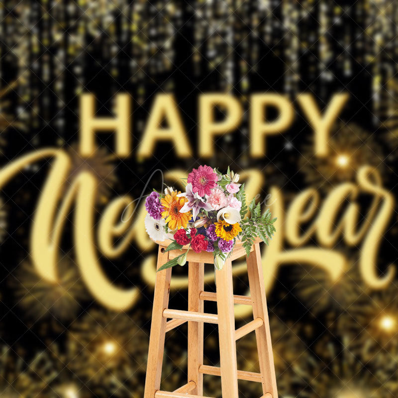 Aperturee - Aperturee Celebration Happy New Year Glitter Holiday Backdrop