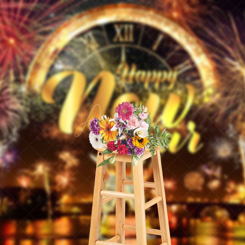 Aperturee - Aperturee Celebratory New Years Eve Clock Festive Backdrop