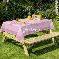 Aperturee - Aperturee Celebratory Pink Birthday Rectangle Tablecloth