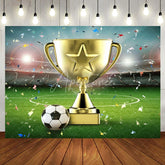 Aperturee - Aperturee Celebratory Trophy Football Victory Moment Backdrop