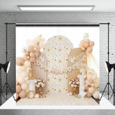 Aperturee - Aperturee Celestial Sun and Moon Arch Backdrop White Dove and Greek Column for Birthday Party
