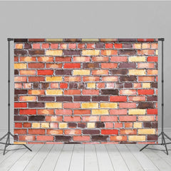 Aperturee - Aperturee Cement Brick Wall Warm Color Tone Photo Backdrop