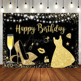 Aperturee - Aperturee Ceremonial Dress High Heels Happy Birthday Backdrop