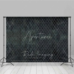 Aperturee - Aperturee Chain Link Fence Wire Mesh Photography Backdrop Dark Grunge Grey Urban Street Cage Texture Background