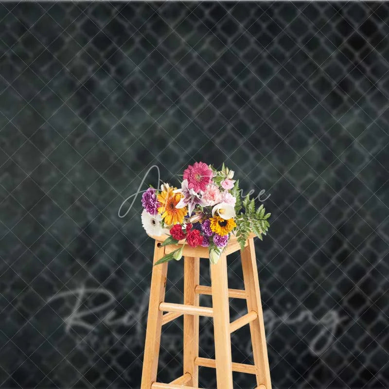 Aperturee - Aperturee Chain Link Fence Wire Mesh Photography Backdrop Dark Grunge Grey Urban Street Cage Texture Background