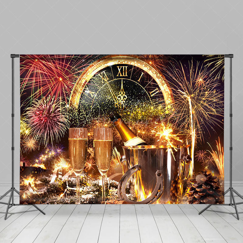 Aperturee - Aperturee Champagne Gold Sparkle New Year Celebration Backdrop