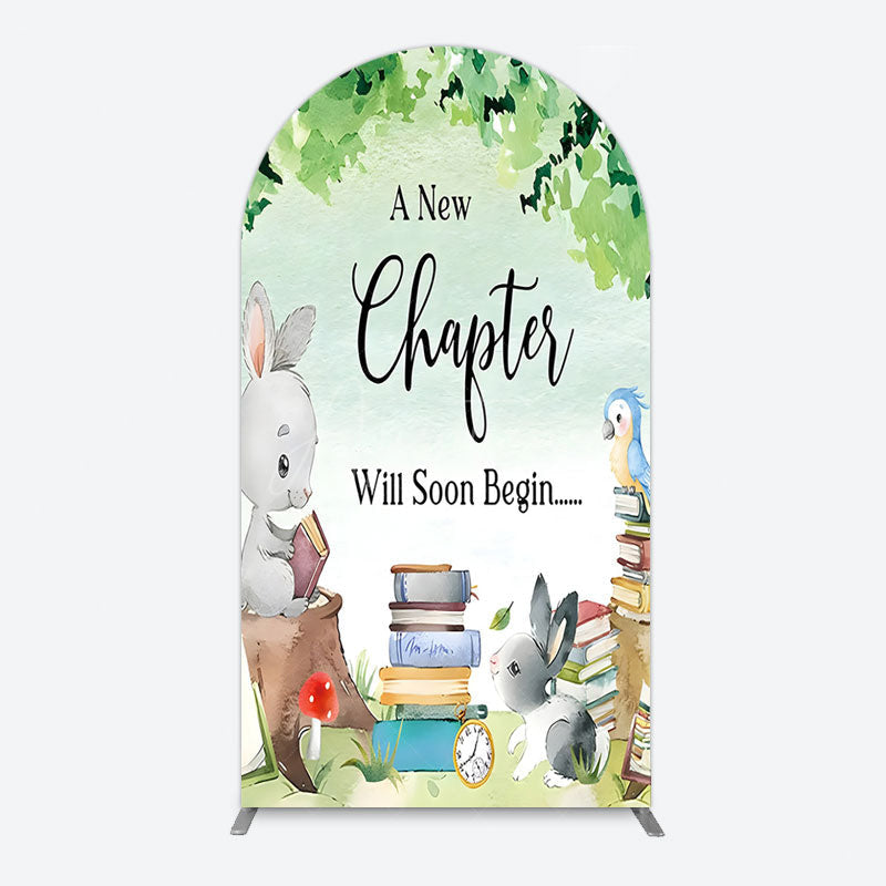 Aperturee - Aperturee Chapter Begin Bunny Books Baby Shower Arch Backdrop
