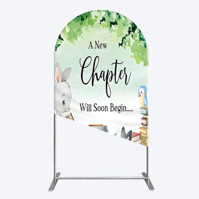 Aperturee - Aperturee Chapter Begin Bunny Books Baby Shower Arch Backdrop