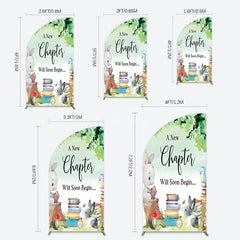 Aperturee - Aperturee Chapter Begin Bunny Books Baby Shower Half Moon Arch Backdrop