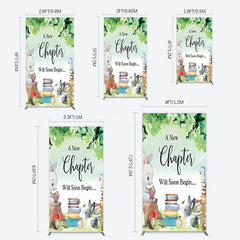 Aperturee - Aperturee Chapter Begin Bunny Books Baby Shower Rectangle Backdrop