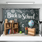Aperturee - Aperturee Cheerful Back To School Blackboard Neat Backdrop