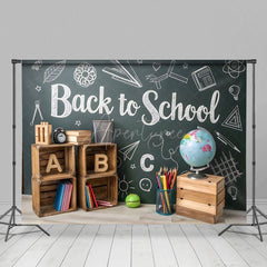 Aperturee - Aperturee Cheerful Back To School Blackboard Neat Backdrop