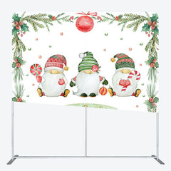 Aperturee - Aperturee Cherry Candy Gnome Xmas Birthday Pillow Case Backdrop