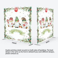 Aperturee - Aperturee Cherry Candy Gnome Xmas Birthday Pillow Case Backdrop