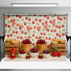 Aperturee - Aperturee Cherry Pie Flags Photography Cake Smash Backdrop