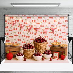 Aperturee - Aperturee Cherry Pie Sweet Light And Flags Cake Smash Backdrop