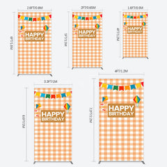 Aperturee - Aperturee Chessboard Pattern Kite Happy Birthday Rectangle Backdrop