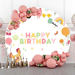 Aperturee Aperturee Chick Sunshine Cartoon Birthday Round Backdrop