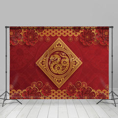 Aperturee - Aperturee Chinese Papercutting Floral Snake New Year Backdrop