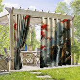 Aperturee - Aperturee Chinese View Waterproof Printed Outdoor Curtains