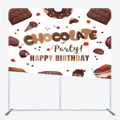 Aperturee - Aperturee Chocolate Dessert Birthday Square Tension Backdrop