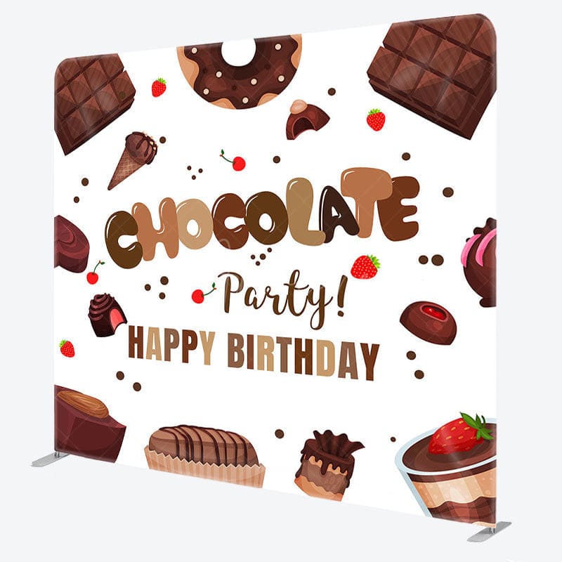 Aperturee - Aperturee Chocolate Dessert Birthday Square Tension Backdrop