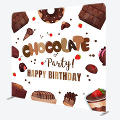 Aperturee - Aperturee Chocolate Dessert Birthday Square Tension Backdrop