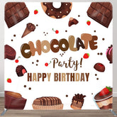 Aperturee - Aperturee Chocolate Dessert Birthday Square Tension Backdrop
