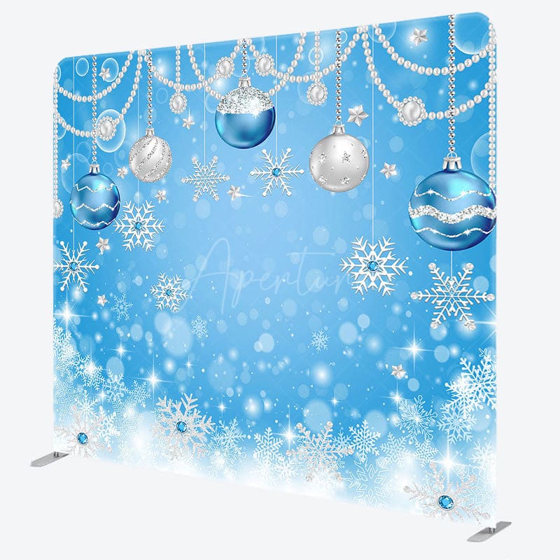 Aperturee - Aperturee Christmas Ball Pearl Bokeh Snowflake Pillow Case Backdrop