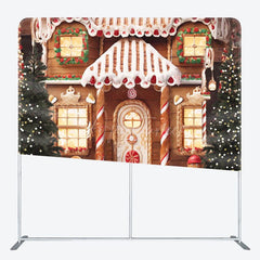 Aperturee - Aperturee Christmas Bokeh Gingerbread Pillow Cover Backdrop