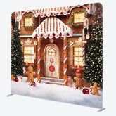 Aperturee - Aperturee Christmas Bokeh Gingerbread Pillow Cover Backdrop