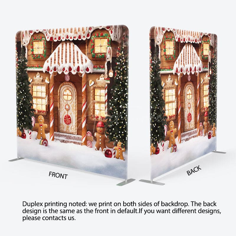 Aperturee - Aperturee Christmas Bokeh Gingerbread Pillow Cover Backdrop