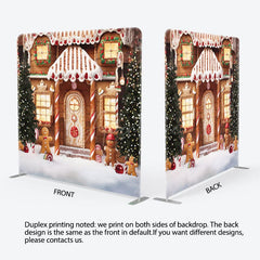 Aperturee - Aperturee Christmas Bokeh Gingerbread Pillow Cover Backdrop