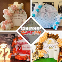 Aperturee - Aperturee Christmas Bundle Of Joy Round Baby Shower Backdrop