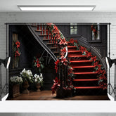 Aperturee - Aperturee Christmas Decoration Staircases Holiday Backdrop