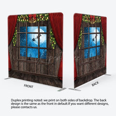 Aperturee - Aperturee Christmas Eve Red Curtain Night Tension Backdrop