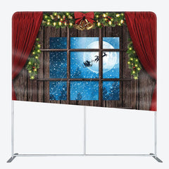 Aperturee - Aperturee Christmas Eve Red Curtain Night Tension Backdrop