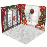Aperturee - Aperturee Christmas Festive Window Scenery Room Set Backdrop