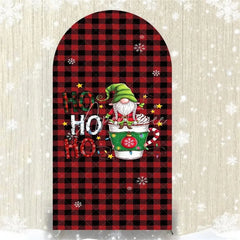 Aperturee - Aperturee Christmas Gnome Buffalo Plaid Arch Backdrop Red and Black Checkered Love Sign Winter Holiday Party Decoration