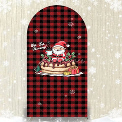 Aperturee - Aperturee Christmas Gnome Buffalo Plaid Arch Backdrop Red and Black Checkered Love Sign Winter Holiday Party Decoration