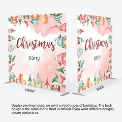 Aperturee - Aperturee Christmas Gnomes Red Green Tension Fabric Backdrop