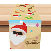 Aperturee - Aperturee Christmas in July Summer Table Runner for Tropical Beach Holiday and Festive Luau Party Decor