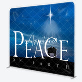Aperturee - Aperturee Christmas Nativity Peace on Earth Square Double-Sided Backdrop Blue Night Sky Star of Bethlehem Baby Manger.