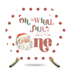 Aperturee - Aperturee Christmas Oh What Fun Round One Birthday Backdrop