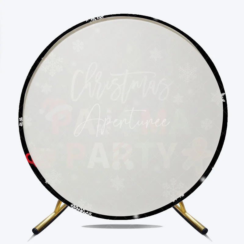Aperturee - Aperturee Christmas Pajama Party Round Backdrop Gingerbread Man Hot Cocoa Winter Decor