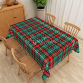 Aperturee - Aperturee Christmas Plaid Rectangle Tablecloth Green Red and White Tartan Classic Traditional Holiday Table Cover