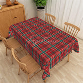 Aperturee - Aperturee Christmas Plaid Rectangle Tablecloth Red and Green Tartan Classic Traditional Holiday Table Cover